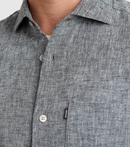 Vanguard Short Sleeve Shirt Linen Antrhacite Model / Detail