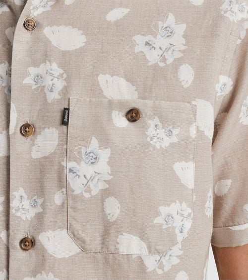 Vanguard Short Sleeve Shirt Linen Beige Model / Detail