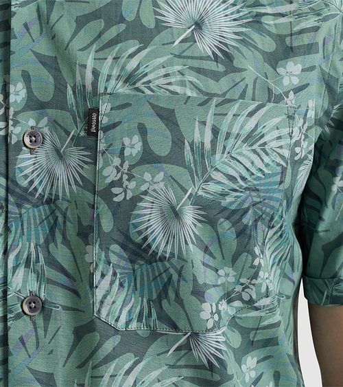Vanguard Short Sleeve Shirt Print Green Model / Detail