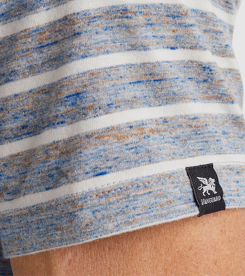 Vanguard T-Shirt Stripes Grey Blue Model / Detail