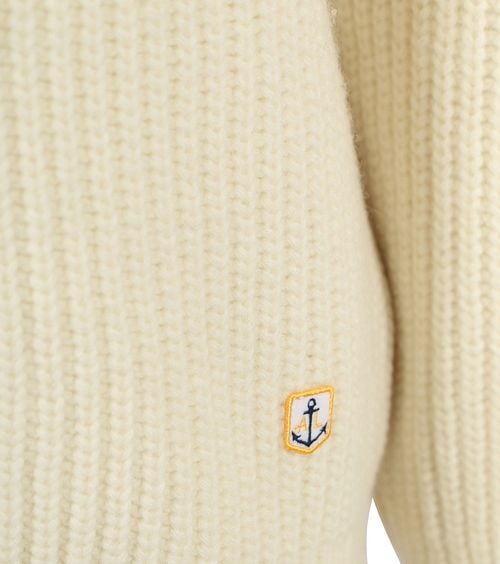 Armor-Lux Camionneur Half Zip Trui Wol Ecru Product / Detail
