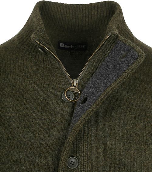 Barbour Cardigan Zippé Laine d'Agneau Vert Foncé Product / Detail