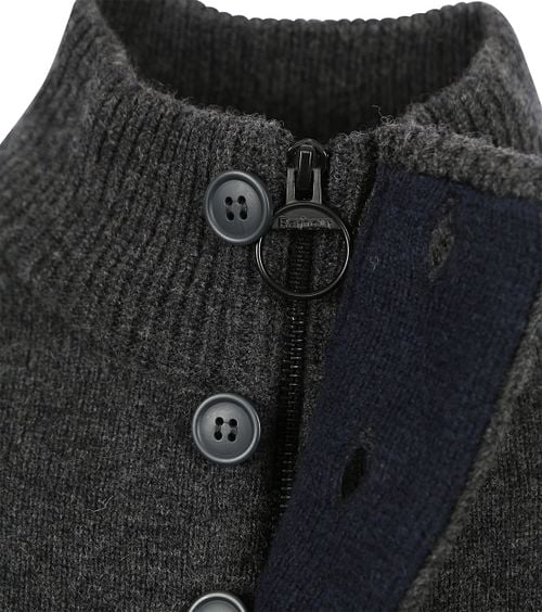 Barbour Sweater Wool Patch Dark Grey Product / Detail