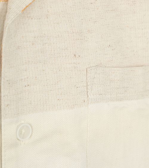 Anerkjendt Short Sleeve Shirt Leo Linen Stripe Ecru Product / Detail