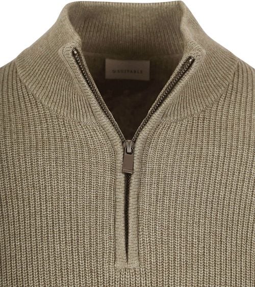 Suitable Half Zip Pullover Wool Blend Taupe Product / Detail