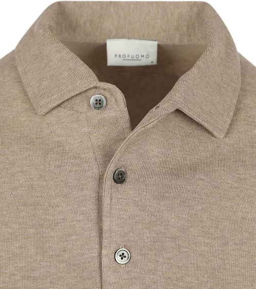 Profuomo Longsleeve Polo Shirt Luxury Basic Beige Product / Detail
