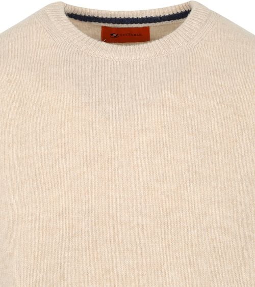 Suitable Pullover Wol O-Hals Beige Product / Detail