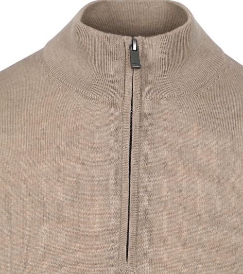 Suitable Merino Half Zip Trui Beige Product / Detail
