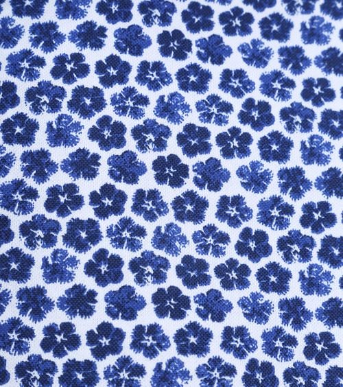 R2 Knitted Piqué Hemd Bloemen Blauw Product / Detail