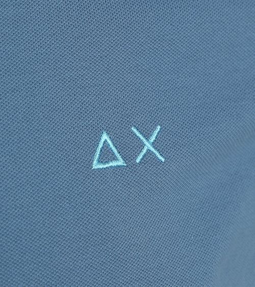 Sun68 Poloshirt Small Stripe Collar Avio Blauw Product / Detail