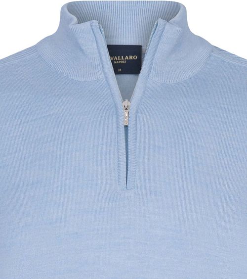 Cavallaro Palio Pull Half Zip Mix Laine Bleu Clair Product / Detail