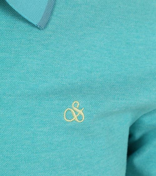 Scotch And Soda Melange Polo Shirt Turqoise Product / Detail