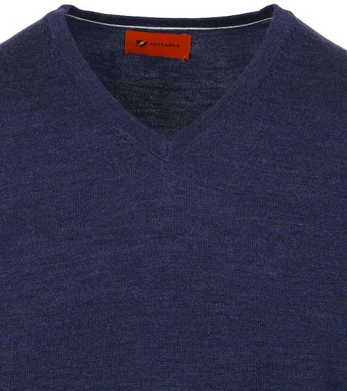 Suitable Pullover V-Neck Merino Cobalt Blue