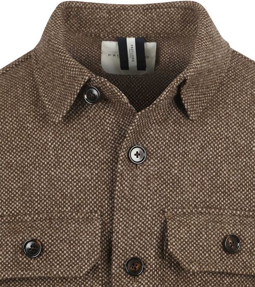 Profuomo Textured Overshirt Wool Brown Product / Detail
