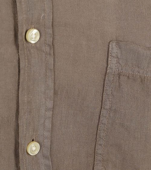 BOSS Relegant Shirt Linen Taupe Product / Achterkant