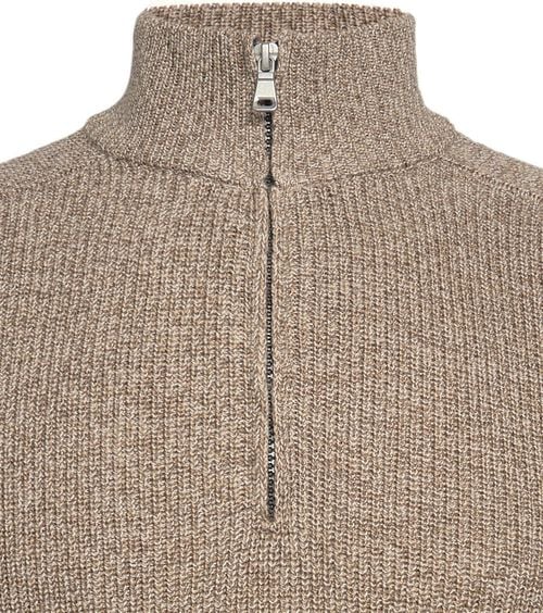 R2 Half Zip Heavyknit Pullover Merino Wool Light Brown Product / Detail