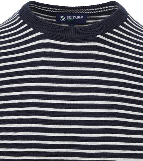 Suitable Respect Pullover Otto Dark Blue Stipe Product / Detail