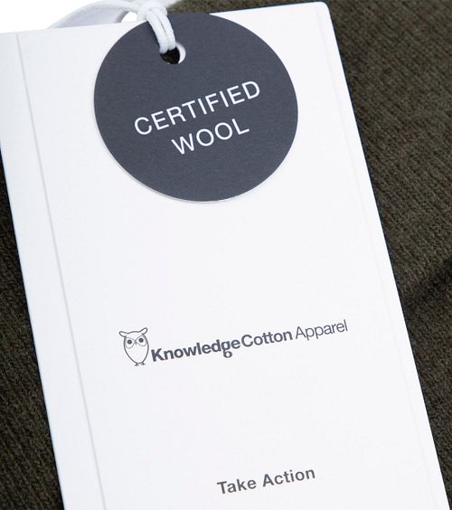 KnowledgeCotton Apparel Beanie Wool Dark Green Product / Detail