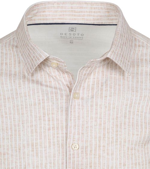 Desoto Chemise Kent Monochrome Rayures Beige Product / Detail
