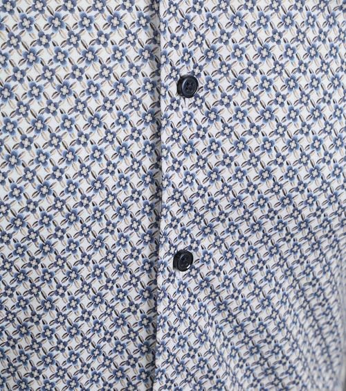 DESOTO Hemd Druck Blumen Blau Beige Product / Detail