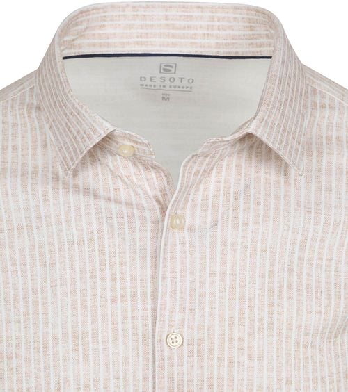 Desoto Shirt Kent Monochrome Stripes Beige Product / Detail