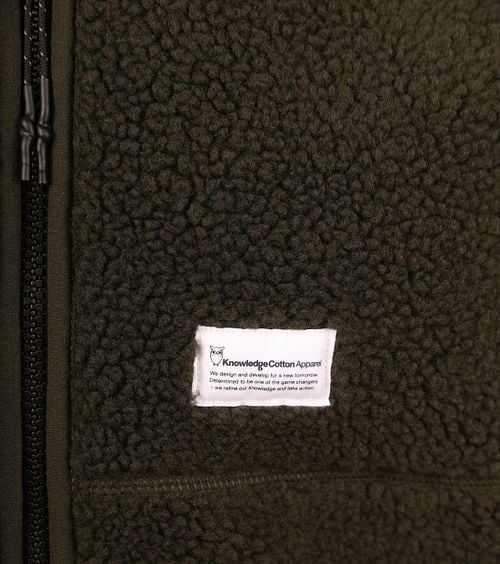 KnowledgeCotton Apparel Strickjacke Teddy Fleece Dunkelgrün Product / Detail