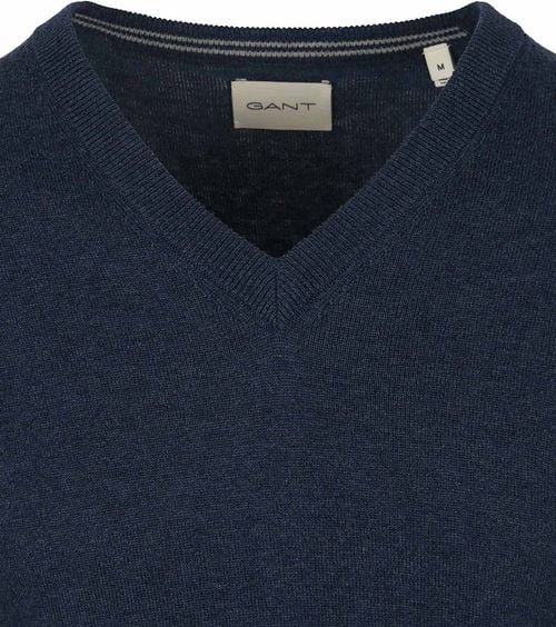 Gant Pullover V-Hals Jeans Blauw Product / Detail