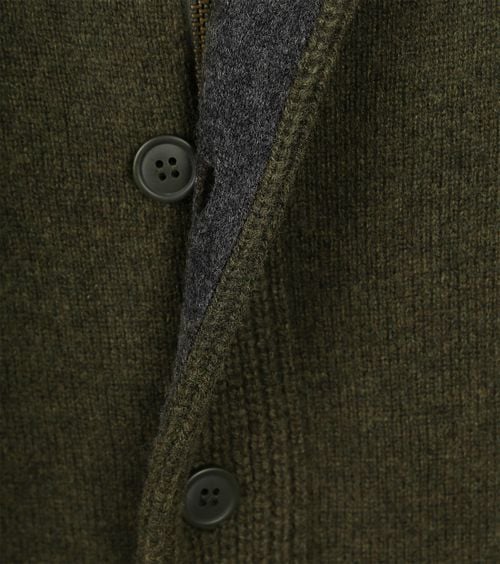 Barbour Zip Cardigan Lambswool Dark Green Product / Detail