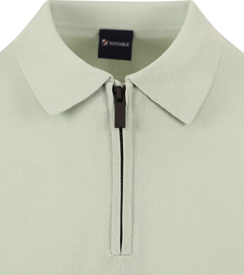 Suitable Half Zip Polo Shirt Light Green Product / Detail