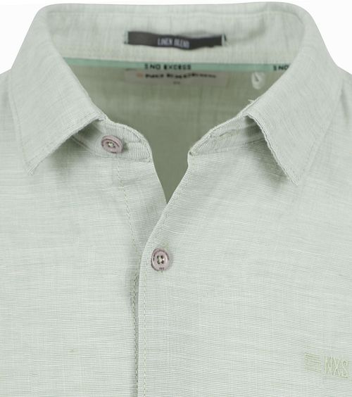 No Excess Shirt Linen Green Melange Product / Detail