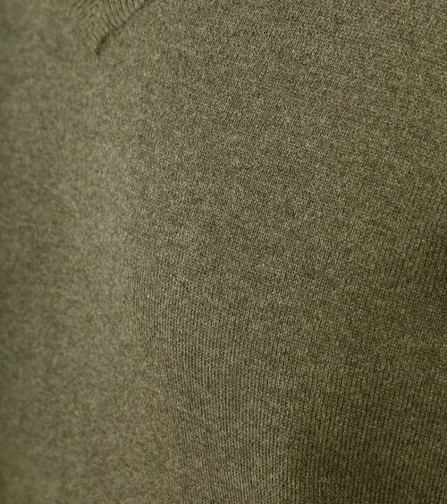 Steppin' Out Pullover Cotton Cashmere V-Neck Olive Green Product / Detail