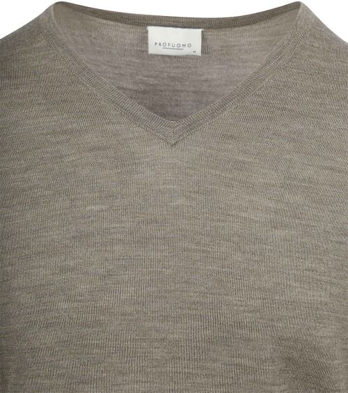 Profuomo Pullover V-Hals Merinowol Groen Product / Detail
