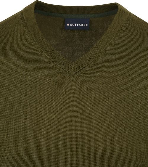 Suitable Merino Pullover V-Ausschnitt Olivgrün Product / Detail