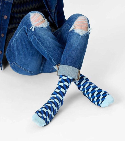 Happy Socks Socks Blue Blocks Model / Sfeerbeeld