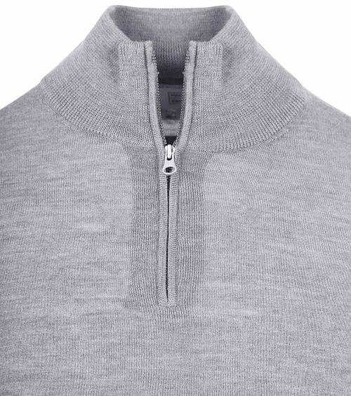 King Essentials The Michael Half Zip Pull Merino Grey Product / Detail
