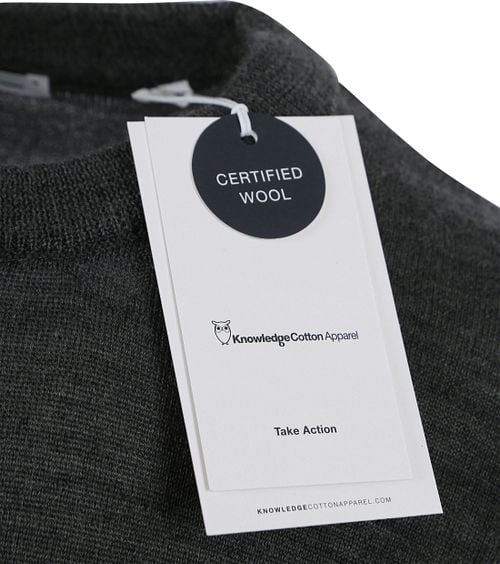 KnowledgeCotton Apparel Pullover Wol Antraciet Product / Detail