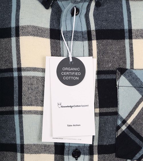 KnowledgeCotton Apparel Shirt Light Blue Checkered Product / Detail