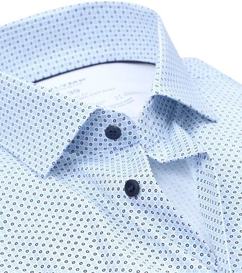 OLYMP Overhemd Level 5 24/Seven Print Lichtblauw Product / Detail