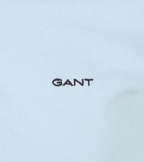 Gant Tipping Piqué Poloshirt Lichtblauw Product / Detail