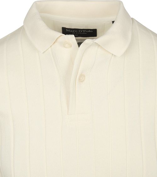 Marc O'Polo Knitted Polo Shirt Rib Structure Off White Product / Detail