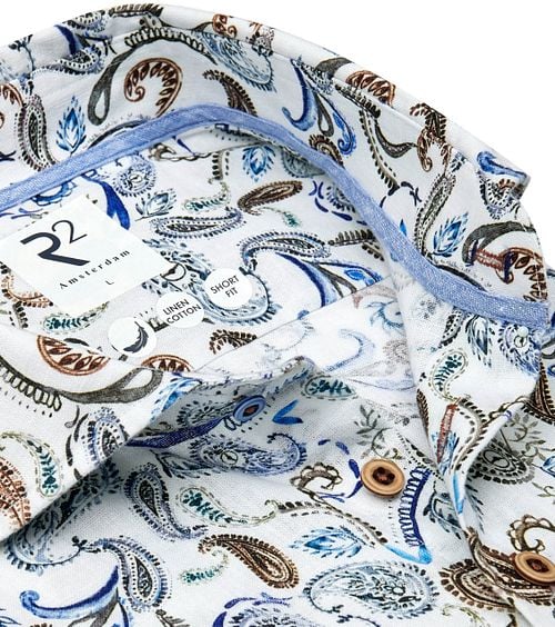 R2 Japanese Linen Shirt Paisley White Product / Detail