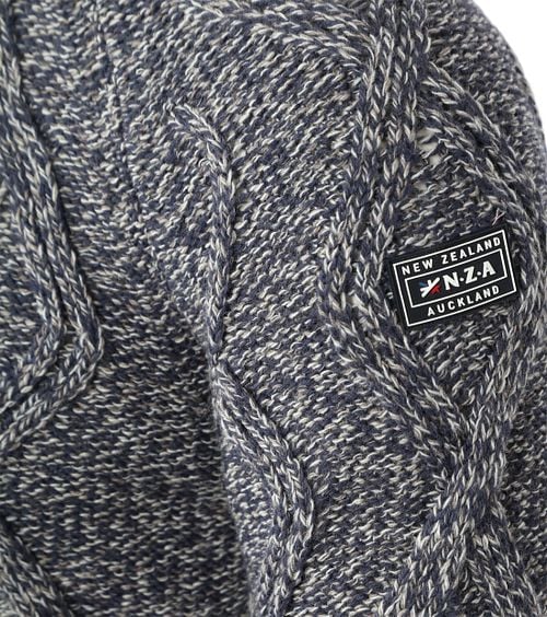 NZA Rollkragenpullover Eli Cable Melange Navy Product / Detail