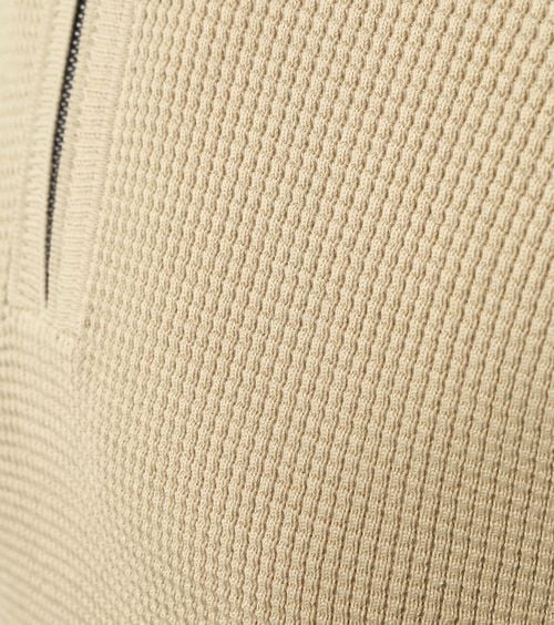 No Excess Half Zip Pullover Structure Melange Beige Product / Detail