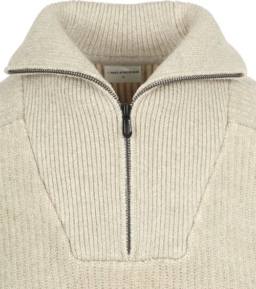 No Excess Half Zip Pullover Two Coloured Melange Greige Product / Detail
