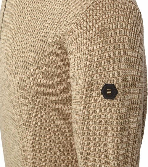 No Excess Half Zip Trui Structuur Melange Beige Product / Detail
