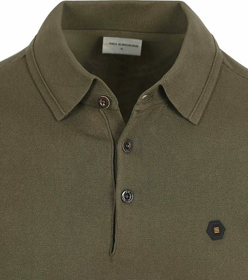 No Excess Knitted Poloshirt Olijfgroen Product / Detail