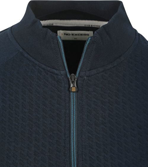 No Excess-Strickjacke Zipper Jacquard Navy Product / Detail