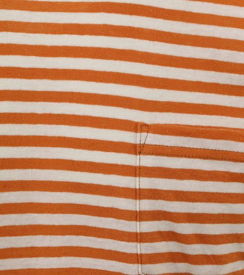 Armor-Lux T-Shirt Linen Stripes Orange Product / Achterkant