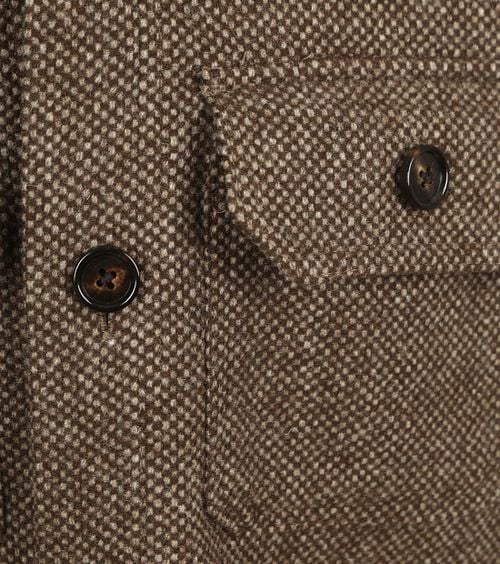 Profuomo Textured Overshirt Wool Brown Product / Detail
