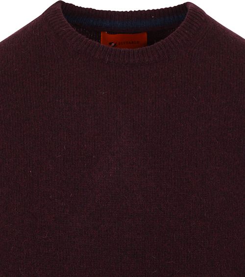 Suitable Pullover Wool O-Neck Bordeaux Product / Detail